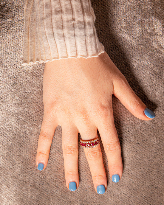 Rubies Band Con Diamanti