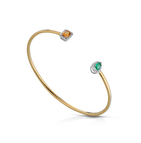 Bangle Con Smeraldo E Zaffiro Giallo