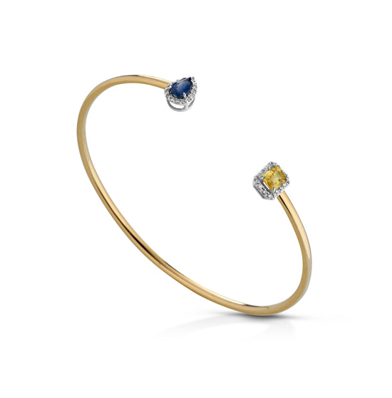 Bangle Con Zaffiro Blu E Giallo