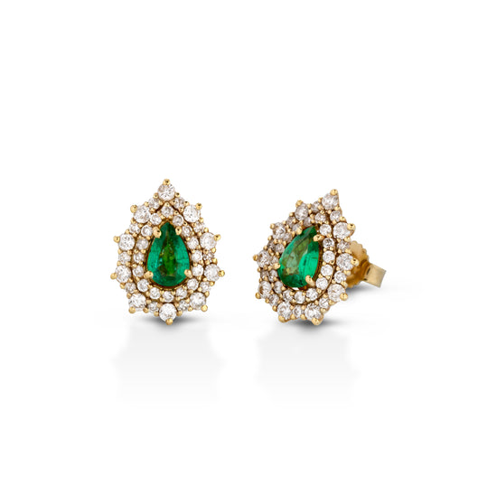 Orecchini Emerald Drop Con Pavè Di Diamanti