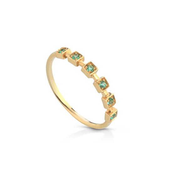 Square Emeralds Ring
