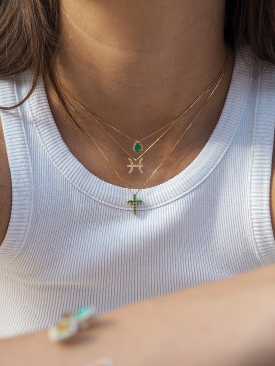 Collana Emerald Gothic Cross