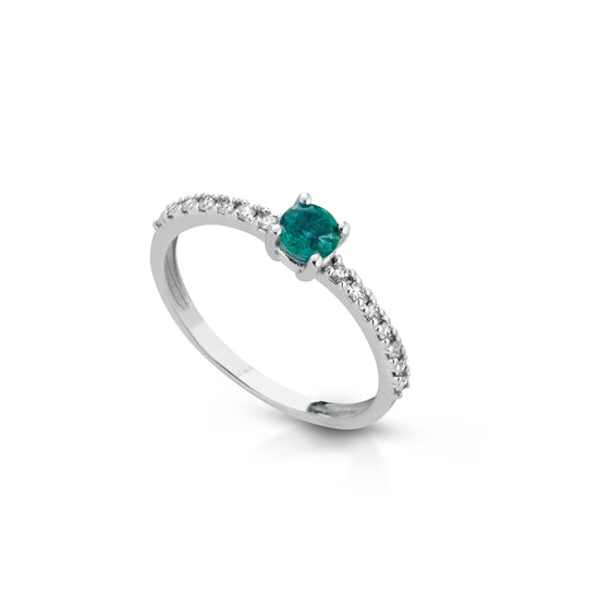 Diamond Ring Con Smeraldo