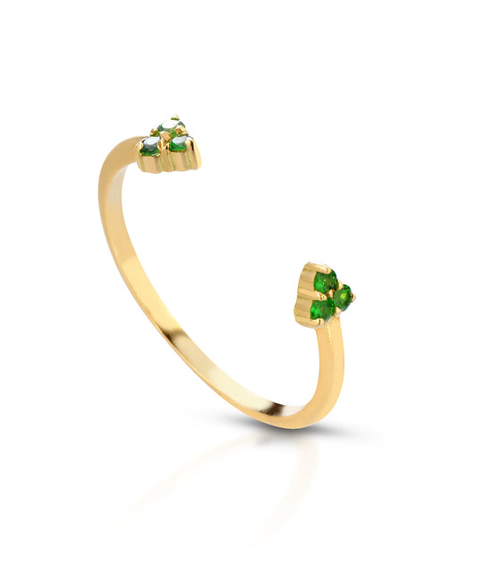 Open Ring Con Triangoli Di Smeraldi