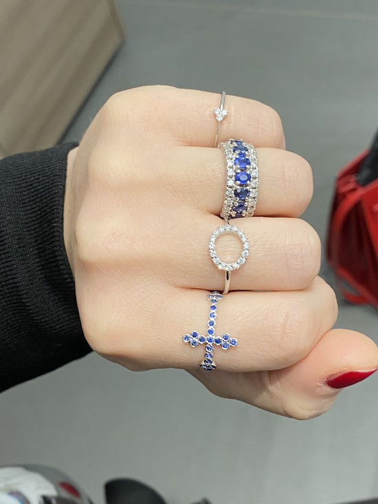Sapphires Band Con Diamanti
