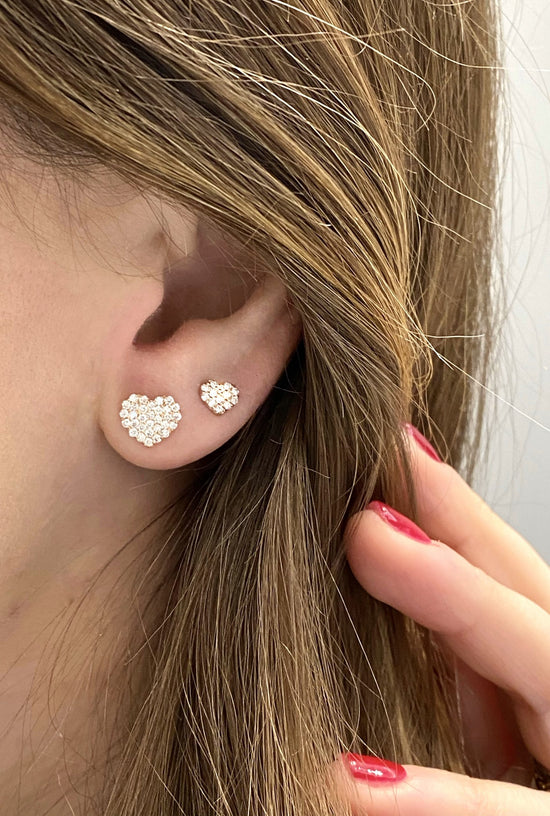 Orecchini Cuore pavè grande