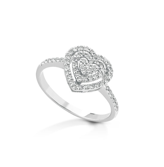 Hearts Ring Di Diamanti