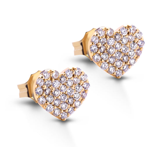 Orecchini Cuore pavè grande