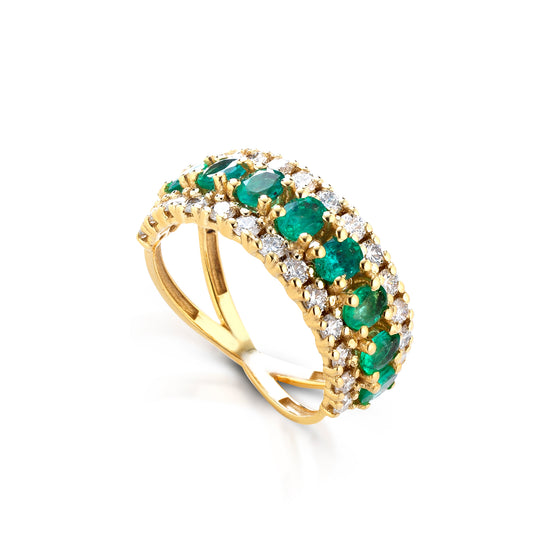 Emerald Band Con Diamanti