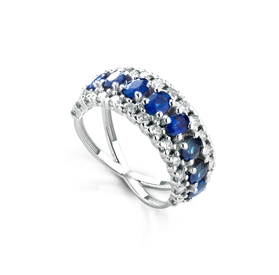 Sapphires Band Con Diamanti