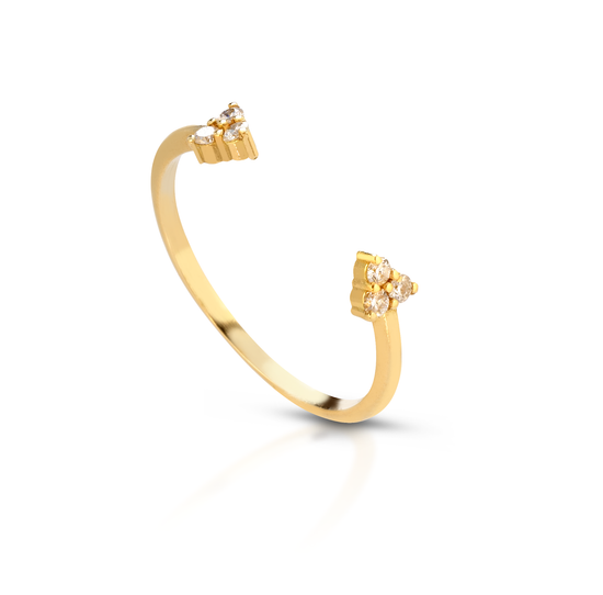 Open Ring Con Triangoli In Diamanti
